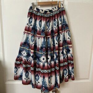 Vintage Roughrider by Circle T Skirt Womens Small Aztec Southwestern 90s Full